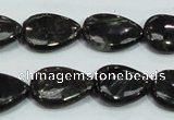 CLB316 15.5 inches 13*18mm flat teardrop black labradorite beads