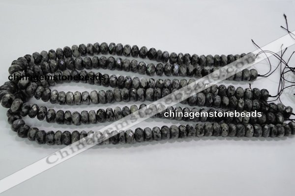 CLB321 15.5 inches 5*10mm faceted rondelle black labradorite beads