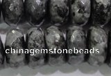 CLB324 15.5 inches 12*20mm faceted rondelle black labradorite beads