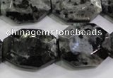 CLB325 15.5 inches 20*25mm octagonal black labradorite beads