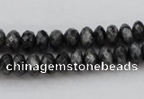 CLB330 15.5 inches 5*8mm faceted rondelle black labradorite beads