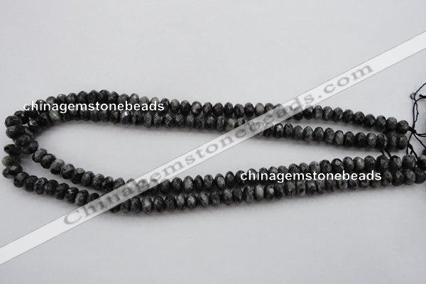 CLB330 15.5 inches 5*8mm faceted rondelle black labradorite beads