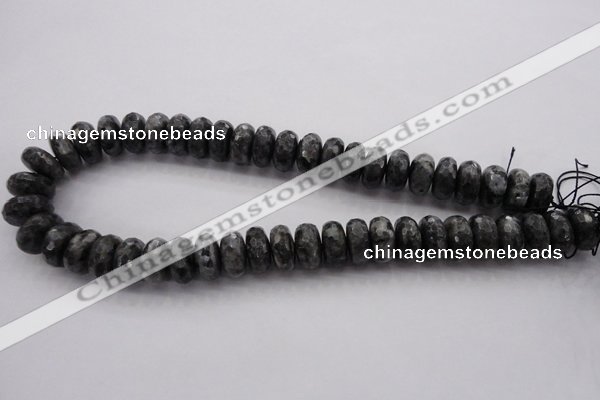 CLB331 15.5 inches 8*16mm faceted rondelle black labradorite beads