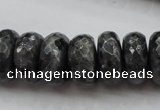 CLB332 15.5 inches 10*18mm faceted rondelle black labradorite beads