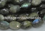 CLB35 15.5 inches 10*14mm faceted rice labradorite gemstone beads