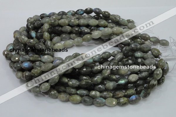 CLB35 15.5 inches 10*14mm faceted rice labradorite gemstone beads