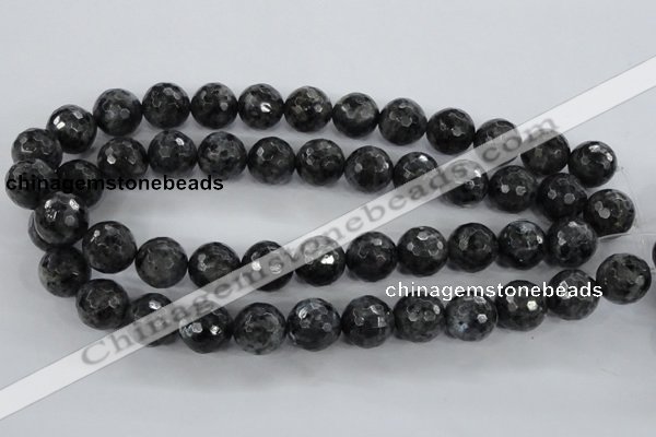 CLB363 15.5 inches 12mm faceted round black labradorite beads wholesale