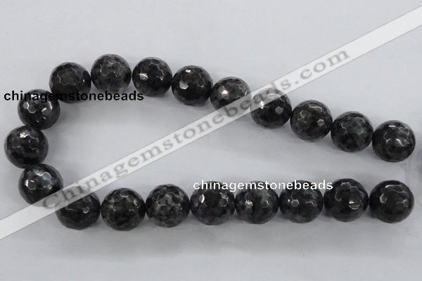 CLB366 15.5 inches 18mm faceted round black labradorite beads wholesale