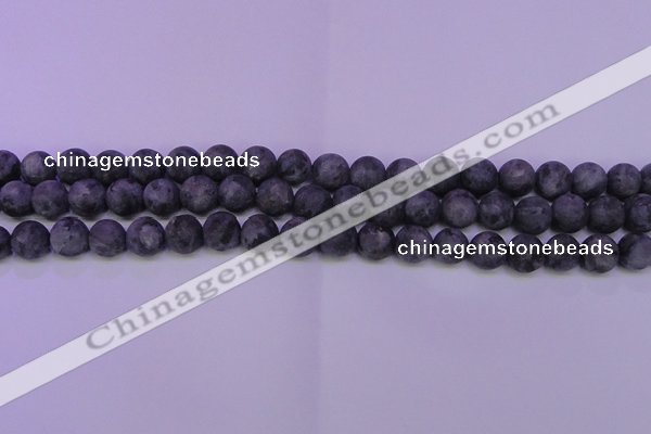 CLB371 15.5 inches 6mm round matte black labradorite beads