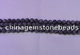 CLB373 15.5 inches 10mm round matte black labradorite beads