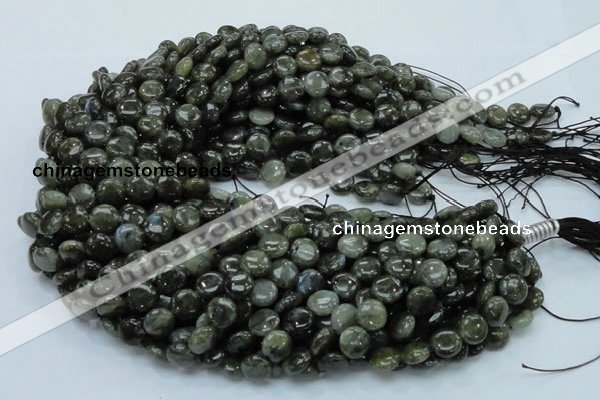 CLB38 15.5 inches 10mm flat round labradorite gemstone beads