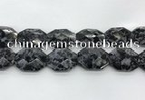 CLB380 24*32mm - 25*35mm faceted octagonal black labradorite beads