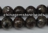 CLB404 15.5 inches 12mm faceted round grey labradorite beads