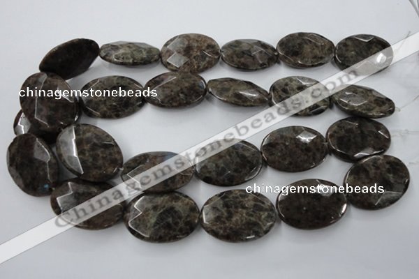 CLB417 15.5 inches 25*35mm faceted oval grey labradorite beads