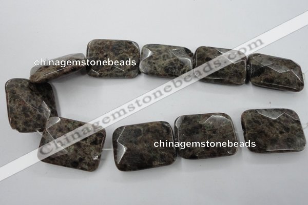 CLB428 15.5 inches 30*40mm faceted rectangle grey labradorite beads