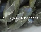 CLB47 15.5 inches 15*30mm faceted oval labradorite gemstone beads