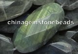 CLB48 15.5 inches 20*40mm faceted oval labradorite gemstone beads