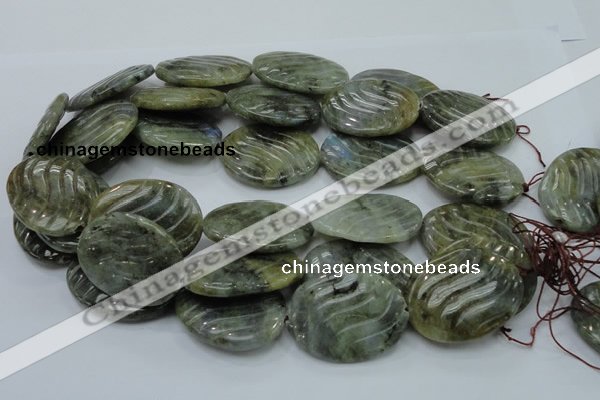 CLB50 15.5 inches 30*40mm carved oval labradorite gemstone beads