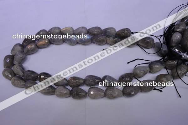 CLB504 15.5 inches 12*16mm faceted teardrop labradorite beads