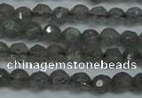 CLB510 15.5 inches 4mm faceted round labradorite gemstone beads