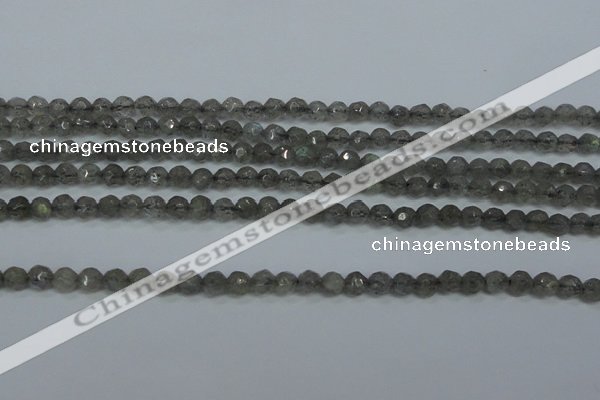 CLB510 15.5 inches 4mm faceted round labradorite gemstone beads