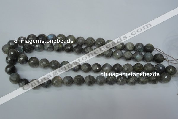 CLB515 15.5 inches 14mm faceted round labradorite gemstone beads