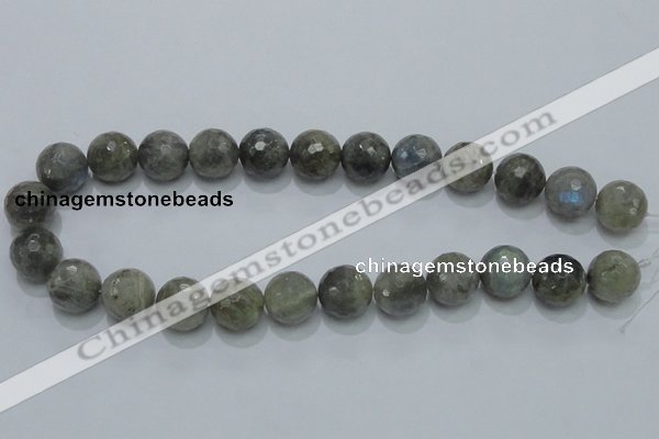 CLB52 15.5 inches 16mm faceted round labradorite gemstone beads