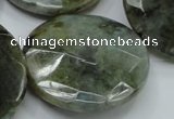 CLB53 15.5 inches 30mm faceted flat round labradorite gemstone beads