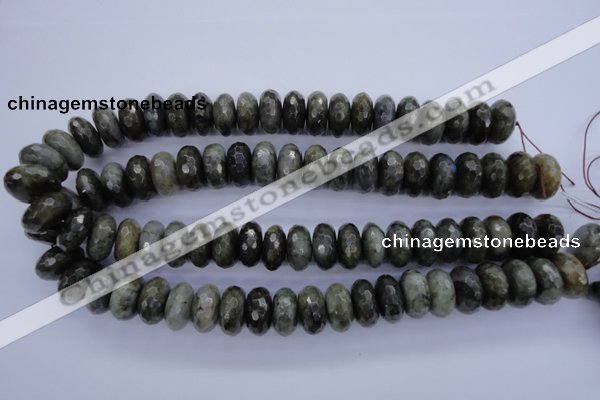 CLB57 15.5 inches 9*18mm faceted rondelle labradorite beads