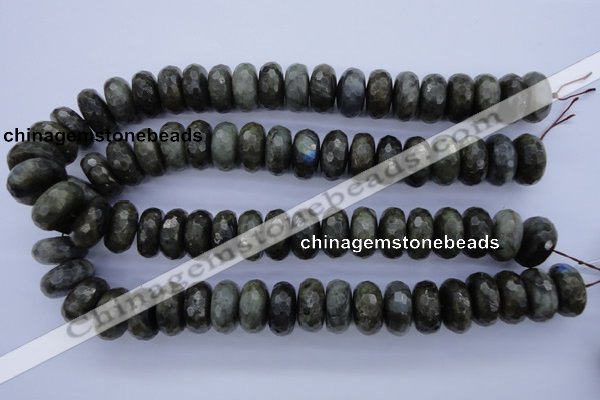 CLB58 15.5 inches 10*20mm faceted rondelle labradorite beads