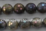 CLB614 15.5 inches 12mm faceted round AB-color labradorite beads