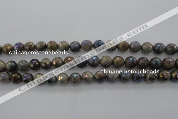 CLB614 15.5 inches 12mm faceted round AB-color labradorite beads