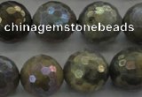 CLB616 15.5 inches 16mm faceted round AB-color labradorite beads