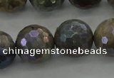 CLB617 15.5 inches 18mm faceted round AB-color labradorite beads