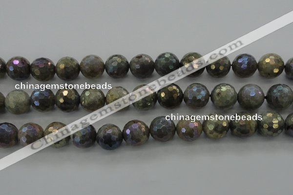 CLB617 15.5 inches 18mm faceted round AB-color labradorite beads