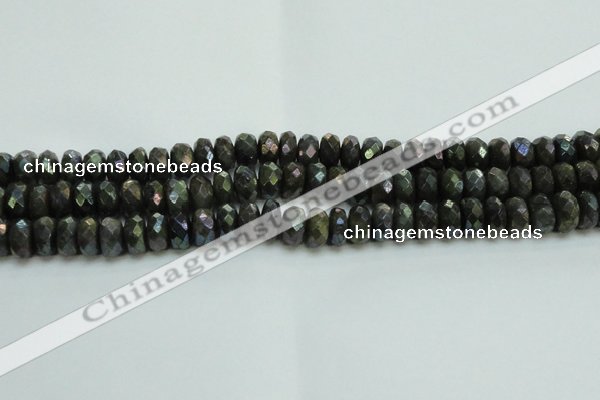 CLB625 15.5 inches 7*12mm faceted rondelle AB-color labradorite beads