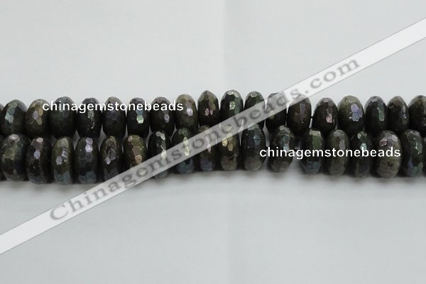 CLB626 15.5 inches 10*20mm faceted rondelle AB-color labradorite beads