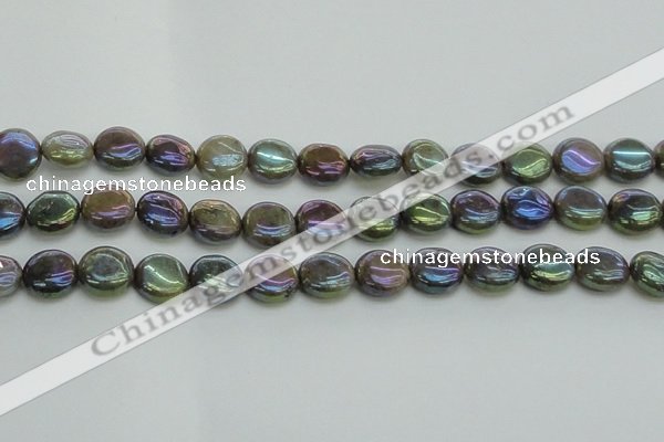 CLB635 15.5 inches 10mm flat round AB-color labradorite beads