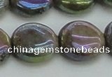 CLB638 15.5 inches 16mm flat round AB-color labradorite beads