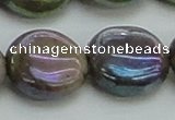 CLB639 15.5 inches 18mm flat round AB-color labradorite beads