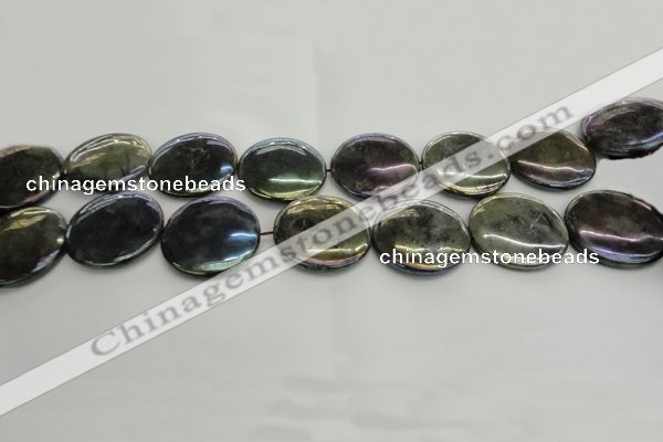 CLB640 15.5 inches 20mm flat round AB-color labradorite beads