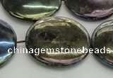 CLB642 15.5 inches 30mm flat round AB-color labradorite beads