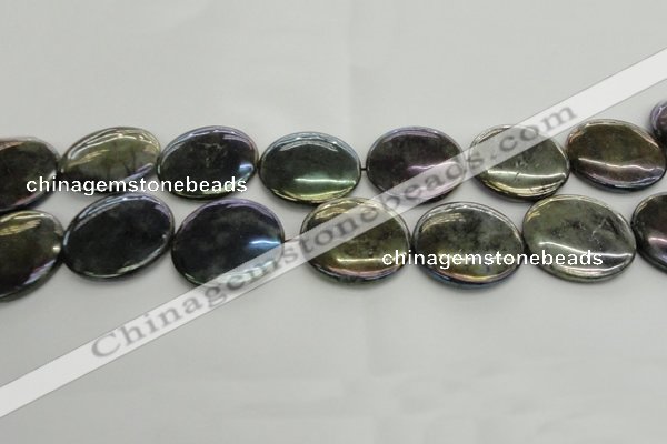 CLB642 15.5 inches 30mm flat round AB-color labradorite beads