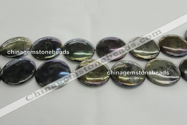 CLB644 15.5 inches 40mm flat round AB-color labradorite beads