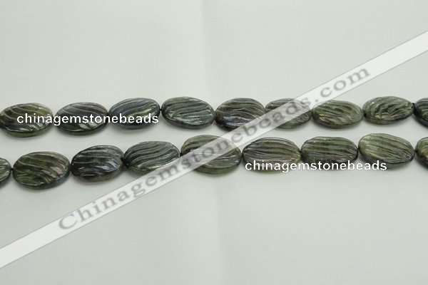 CLB668 15.5 inches 18*25mm carved oval AB-color labradorite beads