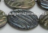 CLB670 15.5 inches 25*35mm carved oval AB-color labradorite beads