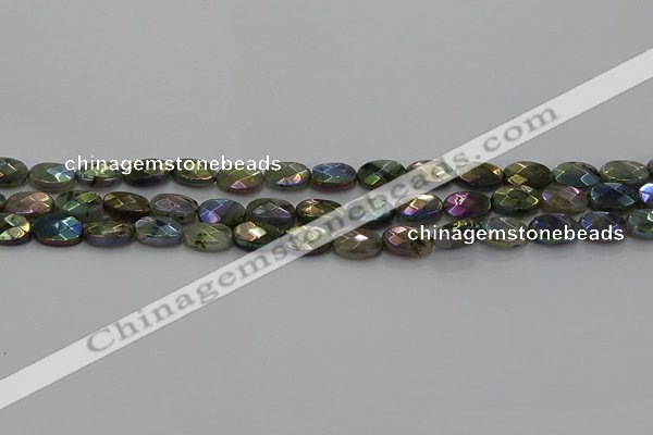 CLB673 15.5 inches 8*10mm faceted oval AB-color labradorite beads