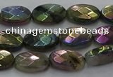 CLB674 15.5 inches 8*12mm faceted oval AB-color labradorite beads