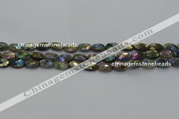 CLB674 15.5 inches 8*12mm faceted oval AB-color labradorite beads