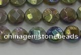 CLB676 15.5 inches 8mm faceted coin AB-color labradorite beads